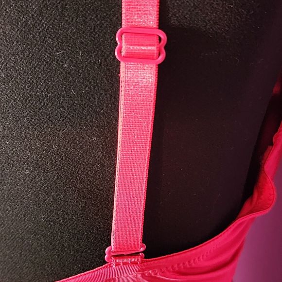 Valentine's Fuchsia Pink Leopard  Trim Moderate  Push-Up Underwire Bra Size 38D - Picture 7 of 10